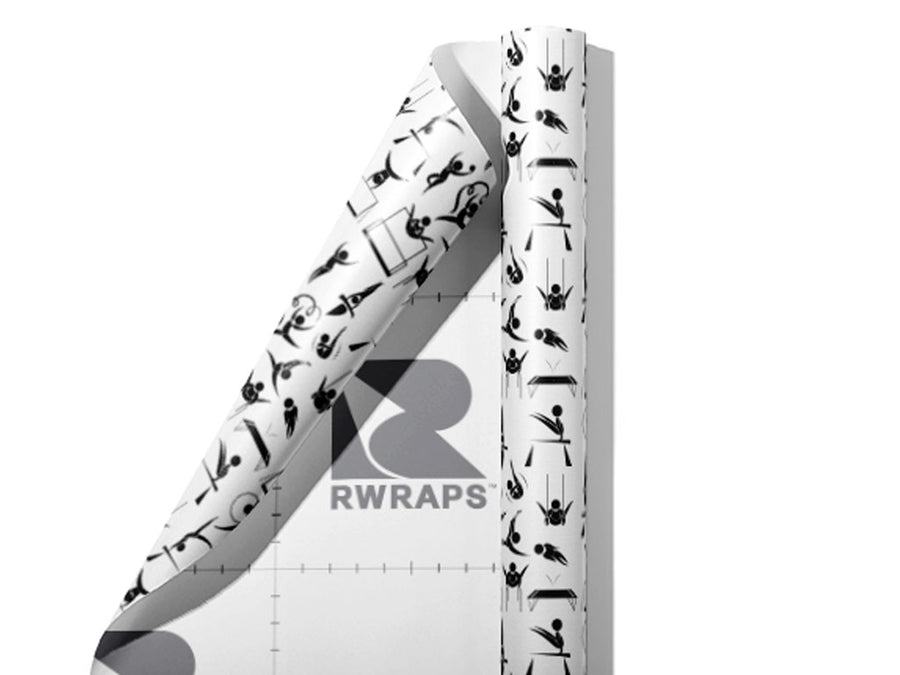 Gymnastics Practice Sport Wrap Film Sheets~Rwraps Series 914 Gymnastics Practice Sport Scrolled Sheet~3
