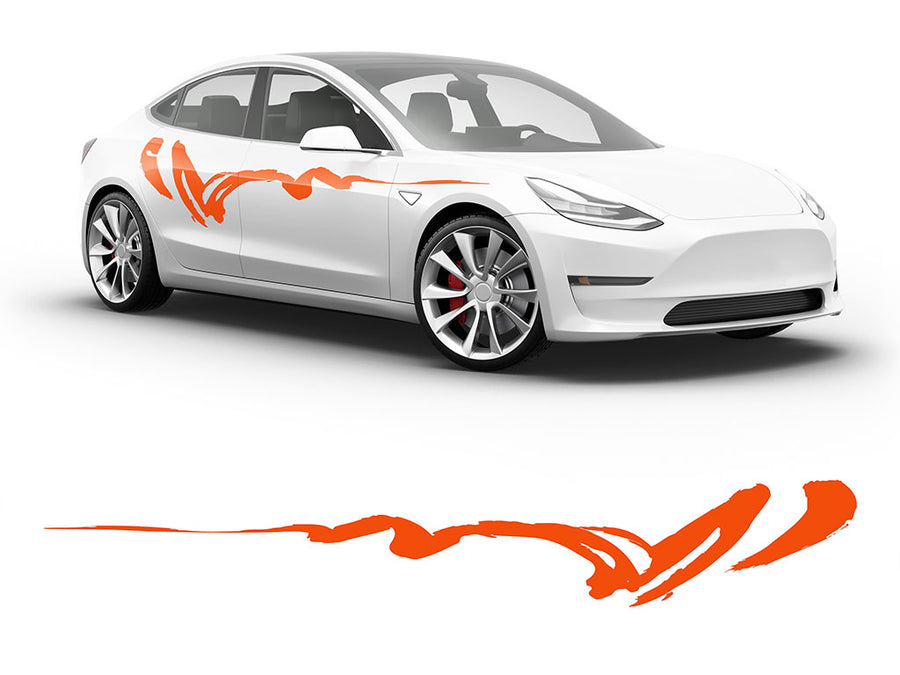 3M Bright Orange Haiku Body Graphic~Full Side Auto Decal Kit~0
