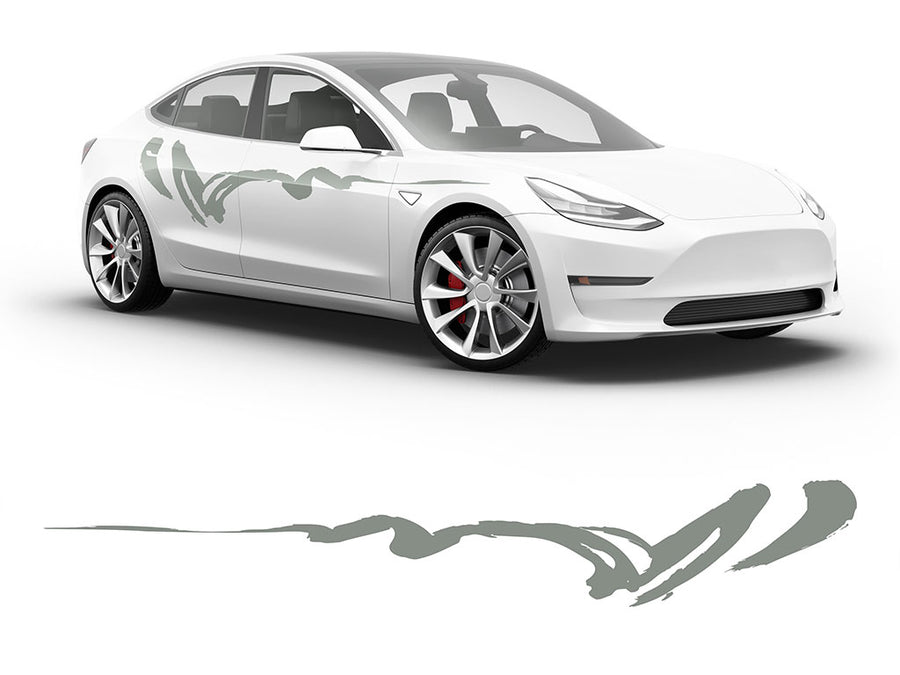 3M Light Gray Haiku Body Graphic~Full Side Auto Decal Kit~0