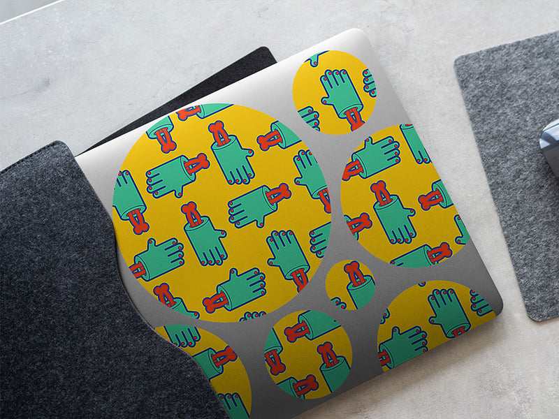 handshake horror horror DIY Laptop Stickers