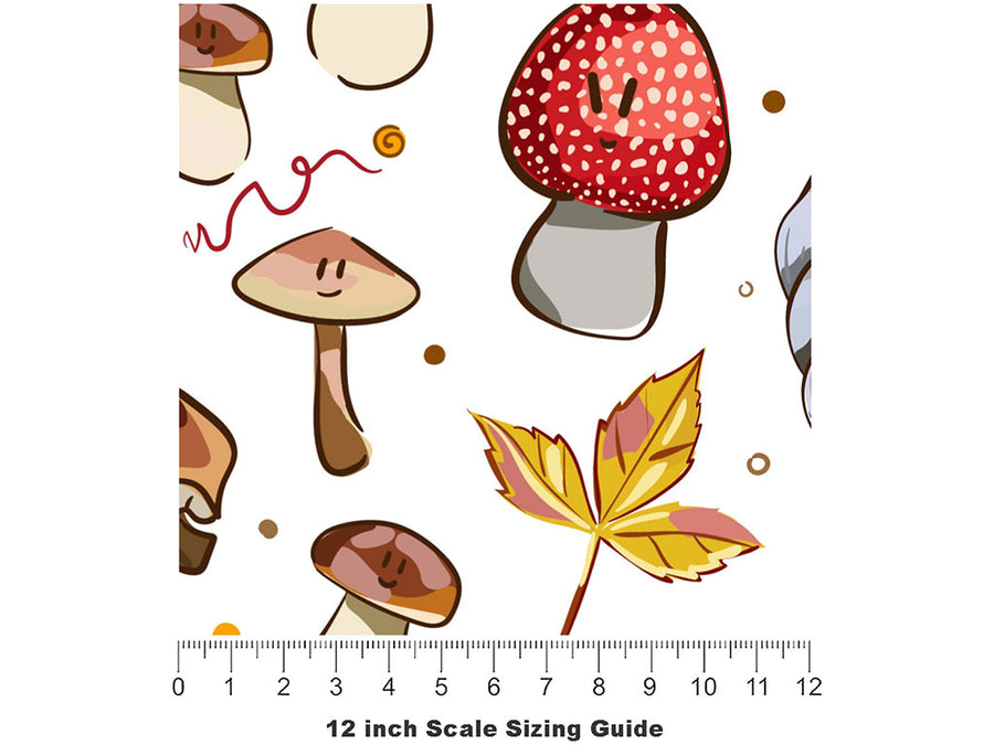 Happy Caps Mushroom Vinyl Film Pattern Size 12 inch Scale~Rwraps Happy Caps Mushroom Sizing Chart~2