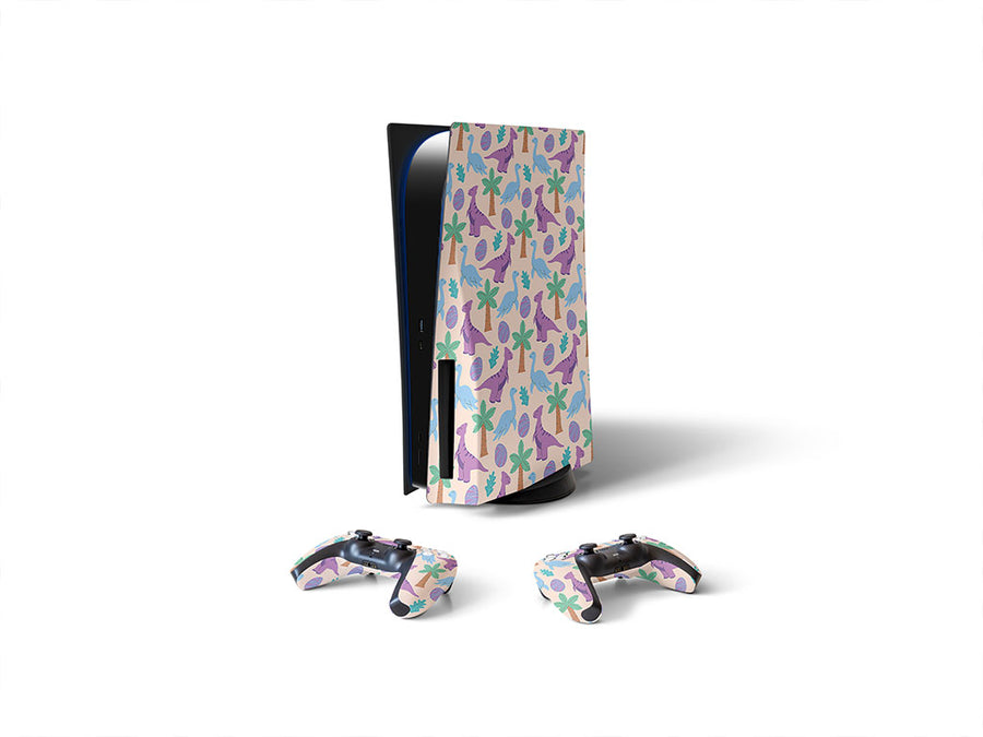 happy hadrosaurs dinosaur Sony PS5 DIY Skin