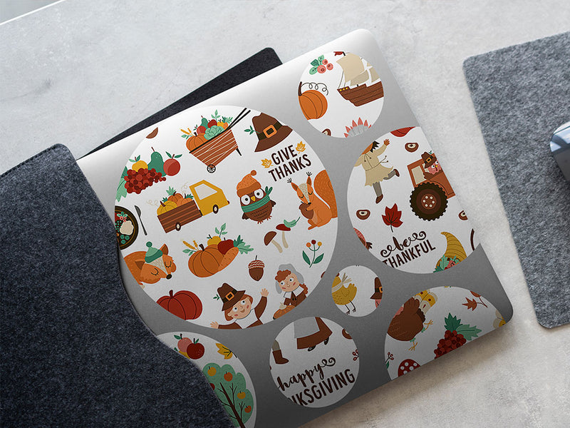 happy thanksgiving DIY Laptop Stickers