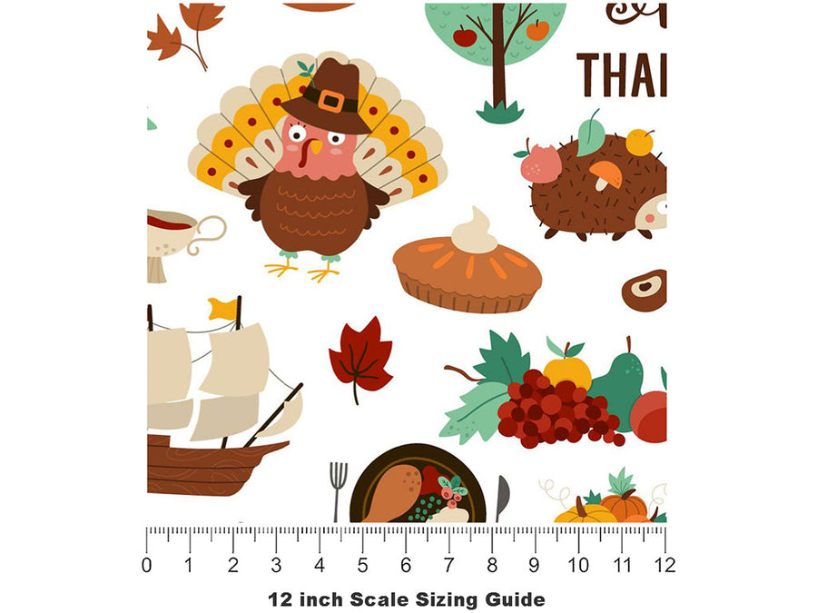 Happy Thanksgiving Americana Vinyl Film Pattern Size 12 inch Scale~Rwraps Happy Thanksgiving Americana Sizing Chart~3