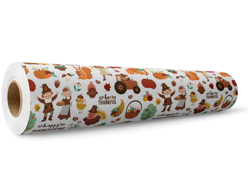 Happy Thanksgiving Americana Wrap Film Wholesale Roll~Rwraps Series 914 Digitally Printed Vinyl Roll~5