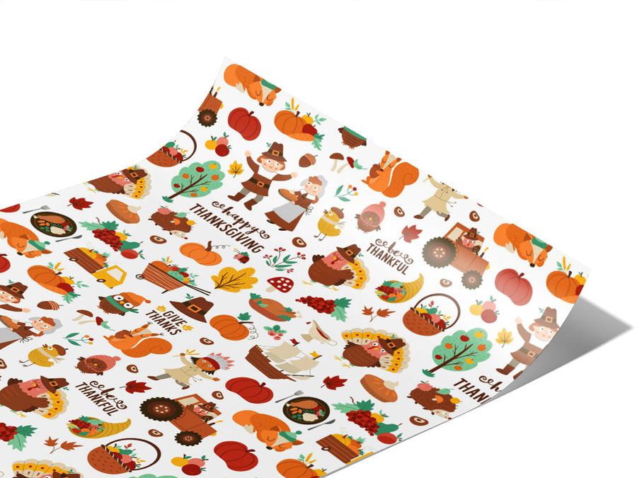 Happy Thanksgiving Americana Vinyl Wraps~Rwraps Series 914 Digitally Printed Vinyl Wrap~1