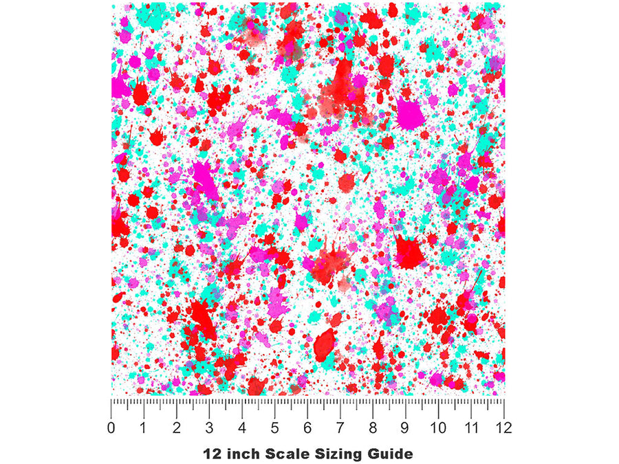 Happy Valentine Paint Splatter Vinyl Film Pattern Size 12 inch Scale~Rwraps Happy Valentine Paint Splatter Sizing Chart~2