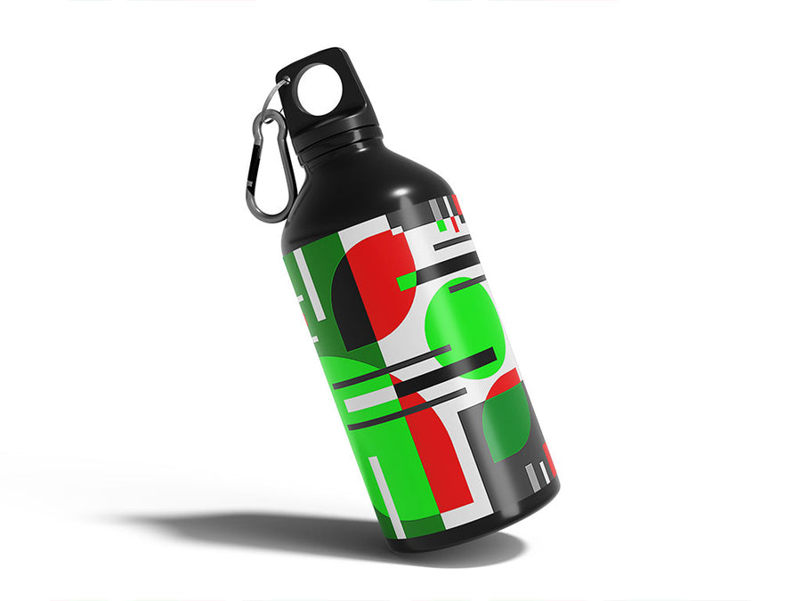 hard apple abstract geometric Water Bottle DIY Stickers