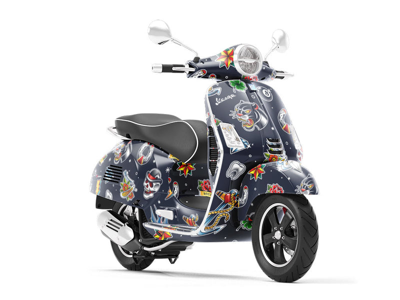 Hardcore Classic Tattoo Vespa Scooter Wrap Film