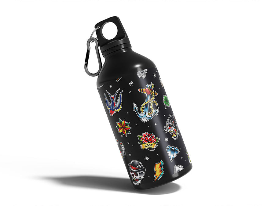 hardcore classic tattoo Water Bottle DIY Stickers