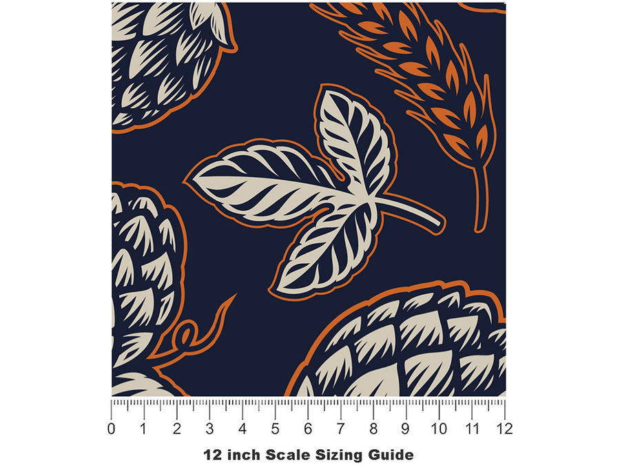 Harvest Hops Alcohol Vinyl Film Pattern Size 12 inch Scale~Rwraps Harvest Hops Alcohol Sizing Chart~2