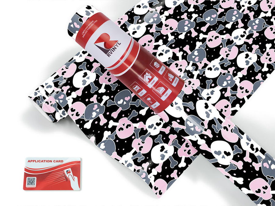 heart eyes skull and bones Craft Vinyl Roll