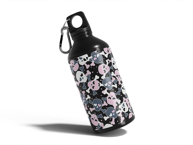 heart eyes skull and bones Water Bottle DIY Stickers