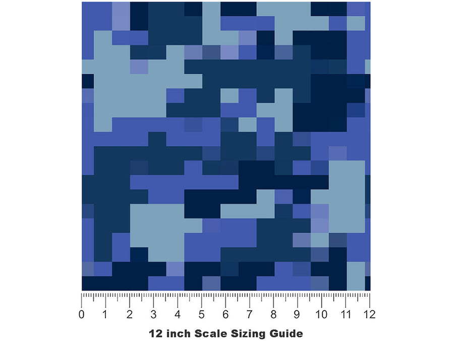 Heavy Downpour Pixel Vinyl Film Pattern Size 12 inch Scale~Rwraps Heavy Downpour Pixel Sizing Chart~2