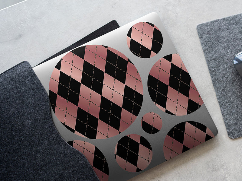 hidden flamingos argyle DIY Laptop Stickers