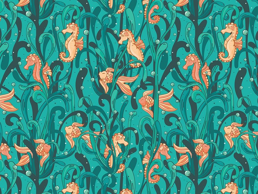 Hidden Horses Marine Life Vinyl Wrap Pattern~Rwraps Series 914 Digitally Printed Vinyl Wrap~0