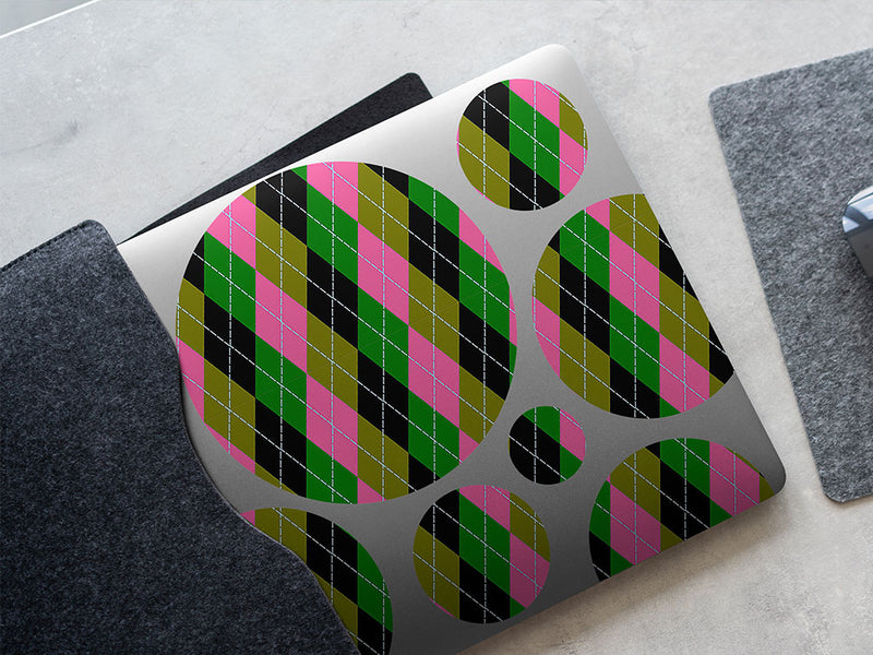high contrast argyle DIY Laptop Stickers