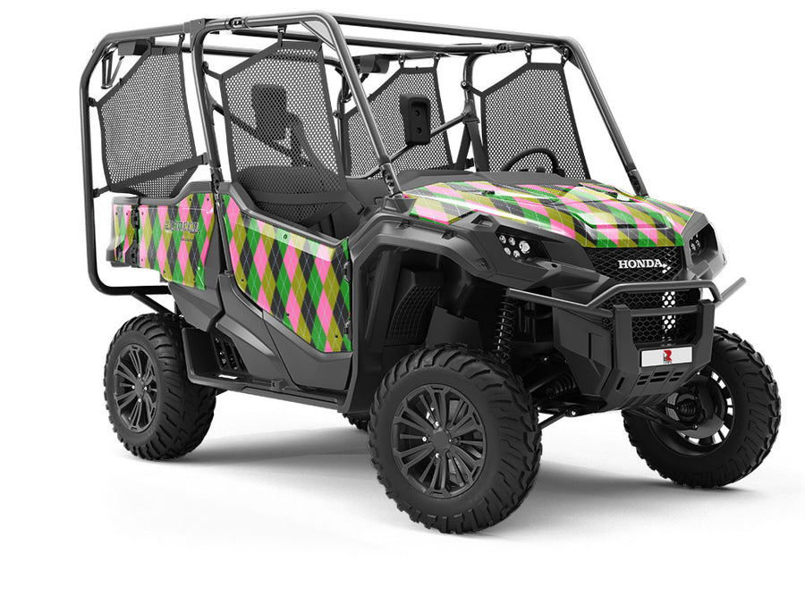 High Contrast Argyle Utility Vehicle Vinyl Wrap