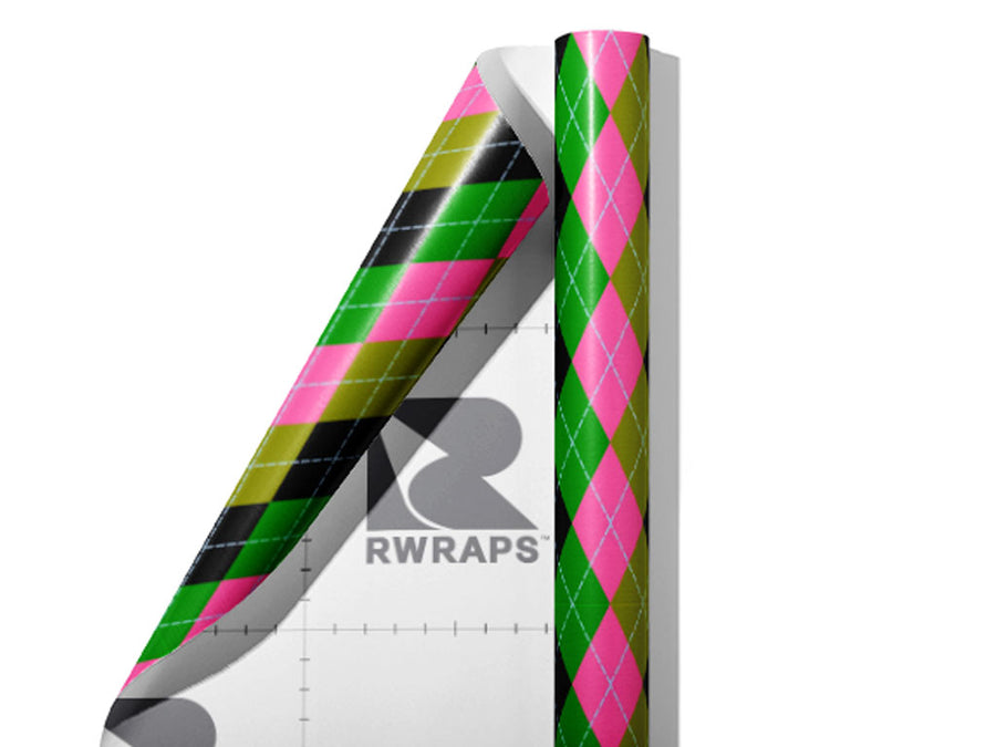 High Contrast Argyle Wrap Film Sheets~Rwraps Series 914 High Contrast Argyle Scrolled Sheet~3