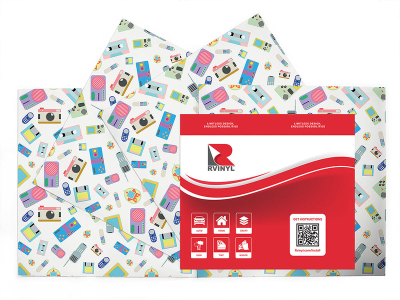 high tech retro Craft Vinyl Sheet Pack
