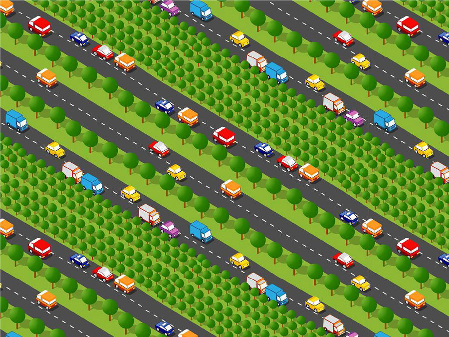 Highway Commute Cityscape Vinyl Wrap Pattern~Rwraps Series 914 Digitally Printed Vinyl Wrap~0