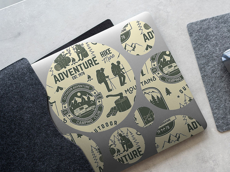 hike more camping DIY Laptop Stickers