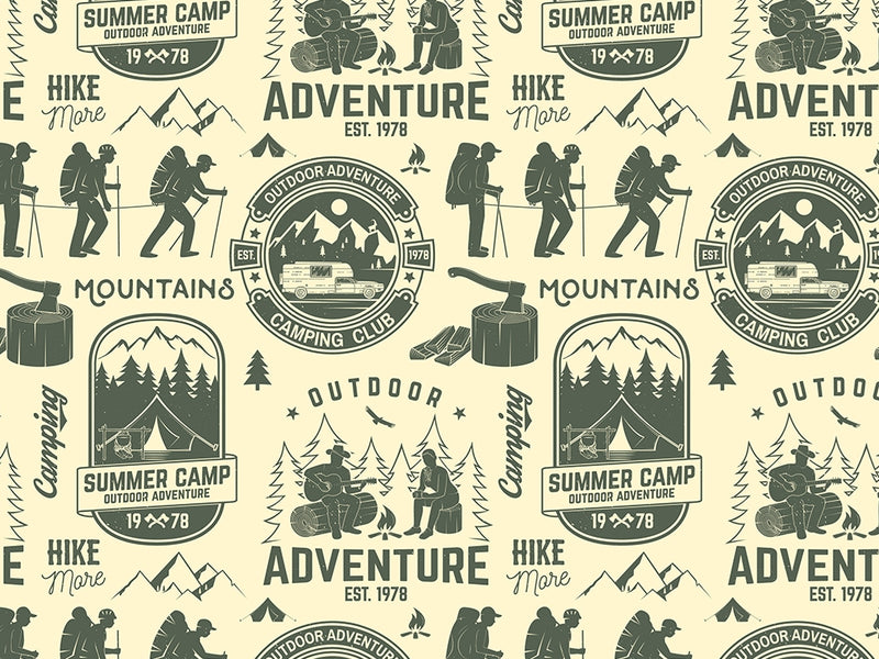Hike More Camping Vinyl Wrap Pattern~Rwraps Series 914 Digitally Printed Vinyl Wrap~0
