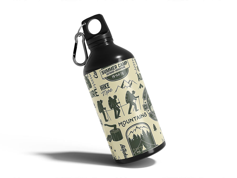 hike more camping Water Bottle DIY Stickers