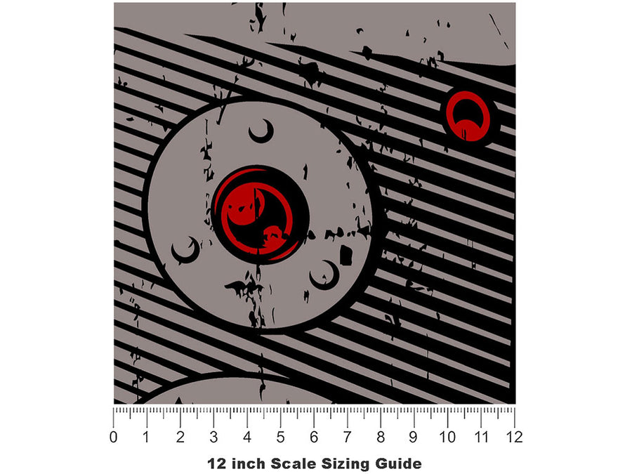 Hip Hop Beats Graffiti Vinyl Film Pattern Size 12 inch Scale~Rwraps Hip Hop Beats Graffiti Sizing Chart~2