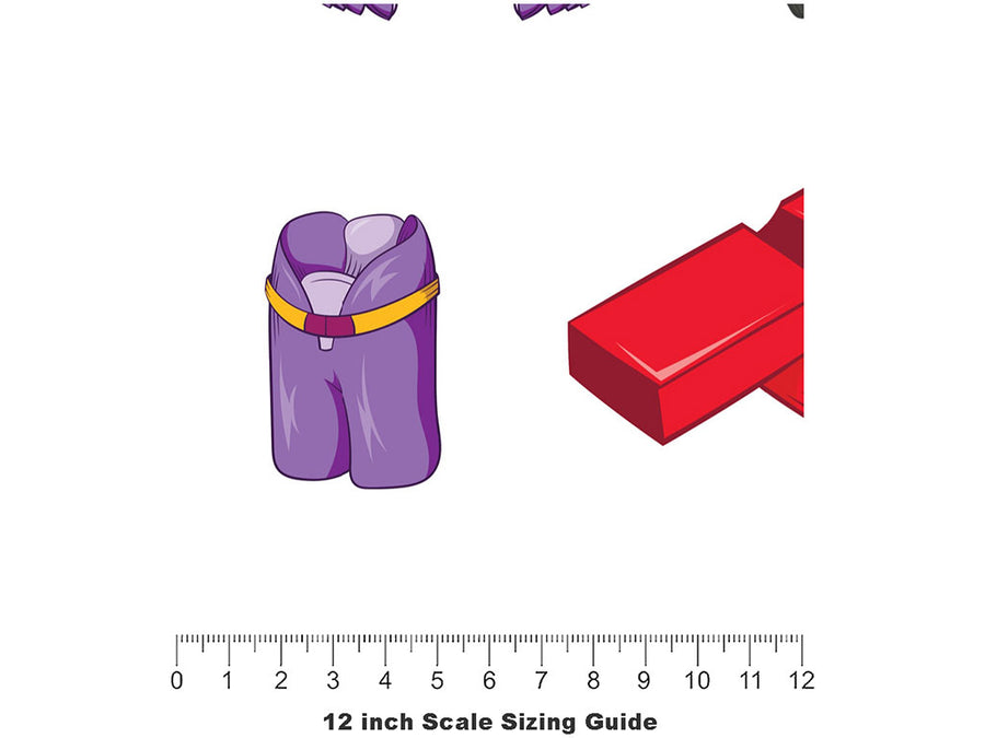 Hockey Gloves Sport Vinyl Film Pattern Size 12 inch Scale~Rwraps Hockey Gloves Sport Sizing Chart~2