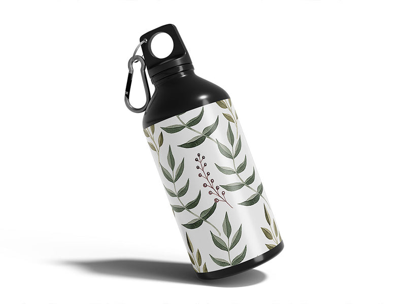 holiday fern floral Water Bottle DIY Stickers