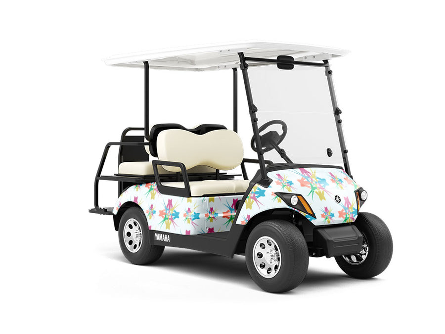 Holiday Party Abstract Wrapped Golf Cart