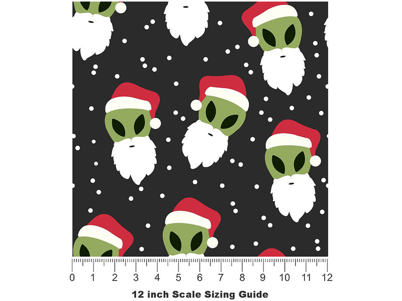 Holly Jolly Science Fiction Vinyl Film Pattern Size 12 inch Scale~Rwraps Holly Jolly Science Fiction Sizing Chart~2