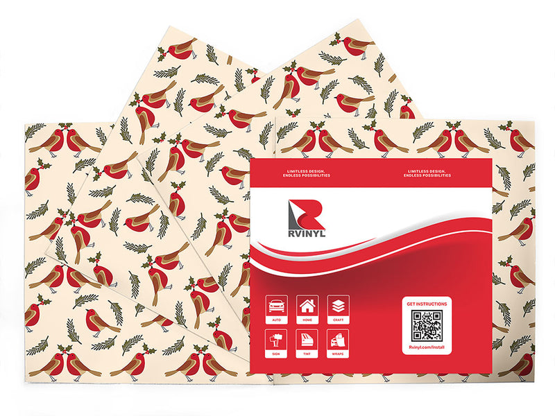 holly jolly bird Craft Vinyl Sheet Pack