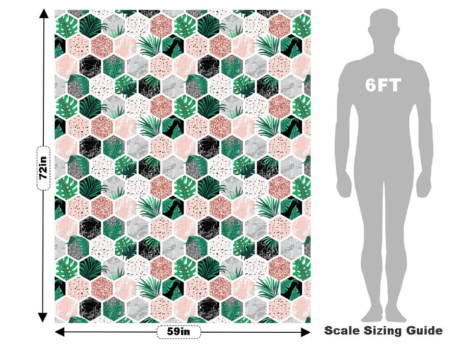Hollyhock Hexagonal Tile Vehicle Wrap Scale~Rwraps Series 914 Hollyhock Hexagonal Tile Measurements~2