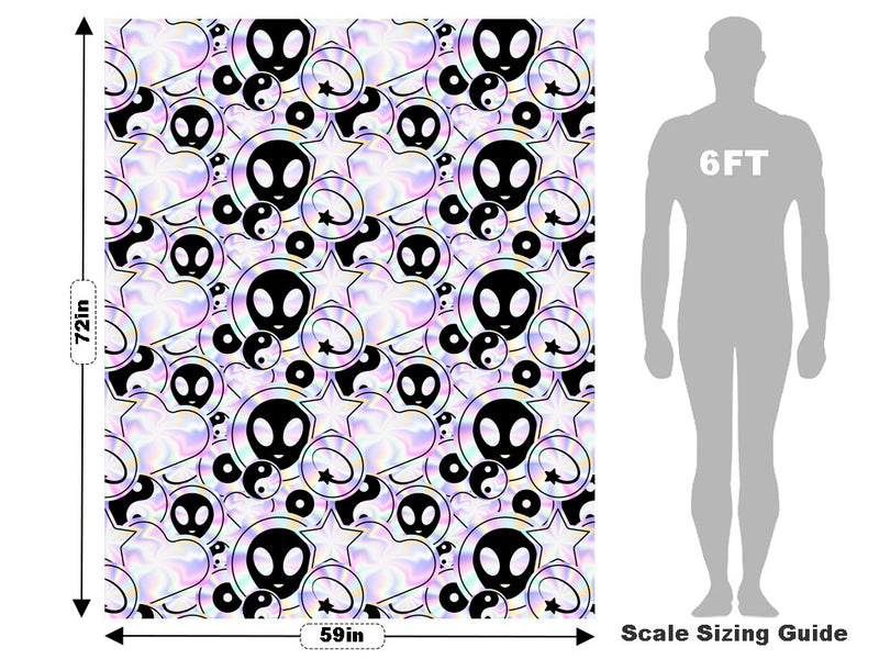 Holographic Aliens Sticker Bomb Vehicle Wrap Scale~Rwraps Series 914 Holographic Aliens Sticker Bomb Measurements~2