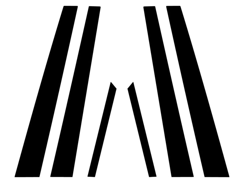 honda accord 2008-2012 (sedan) Matte Black Pillar Trim Diagram