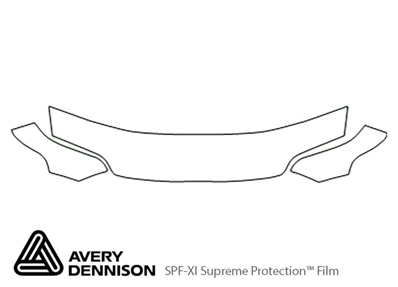 civic Avery Dennison Clear Bra Hood Precut PPF Diagram