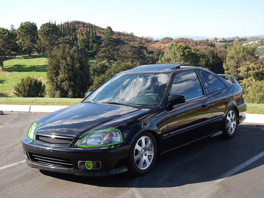 honda civic 1999-2000 Headlight Protection Installation Location