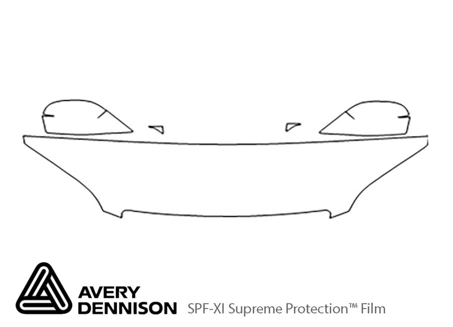 civic Avery Dennison Clear Bra Hood Precut PPF Diagram