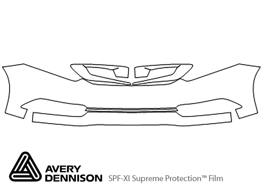 civic Avery Dennison Clear Bra Bumper Precut PPF Diagram