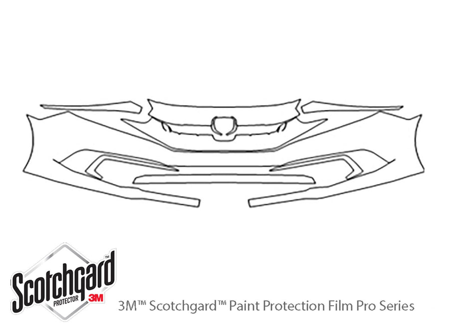 civic 3M Clear Bra Bumper Precut PPF Diagram
