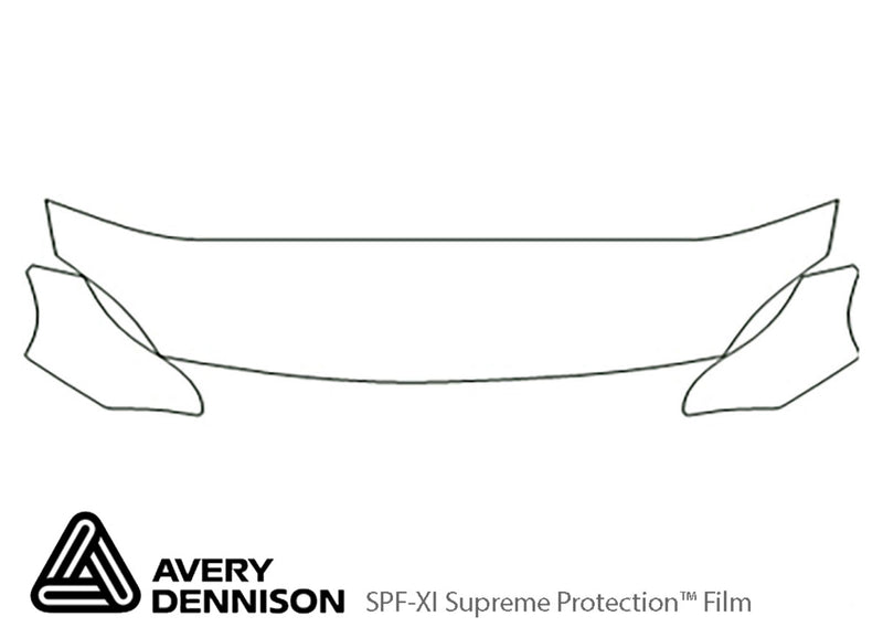 del sol Avery Dennison Clear Bra Hood Precut PPF Diagram