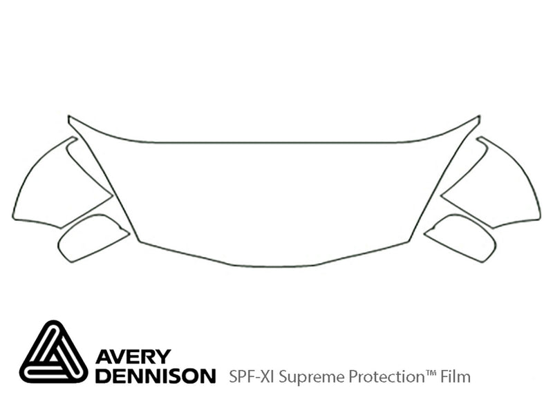 fit Avery Dennison Clear Bra Hood Precut PPF Diagram