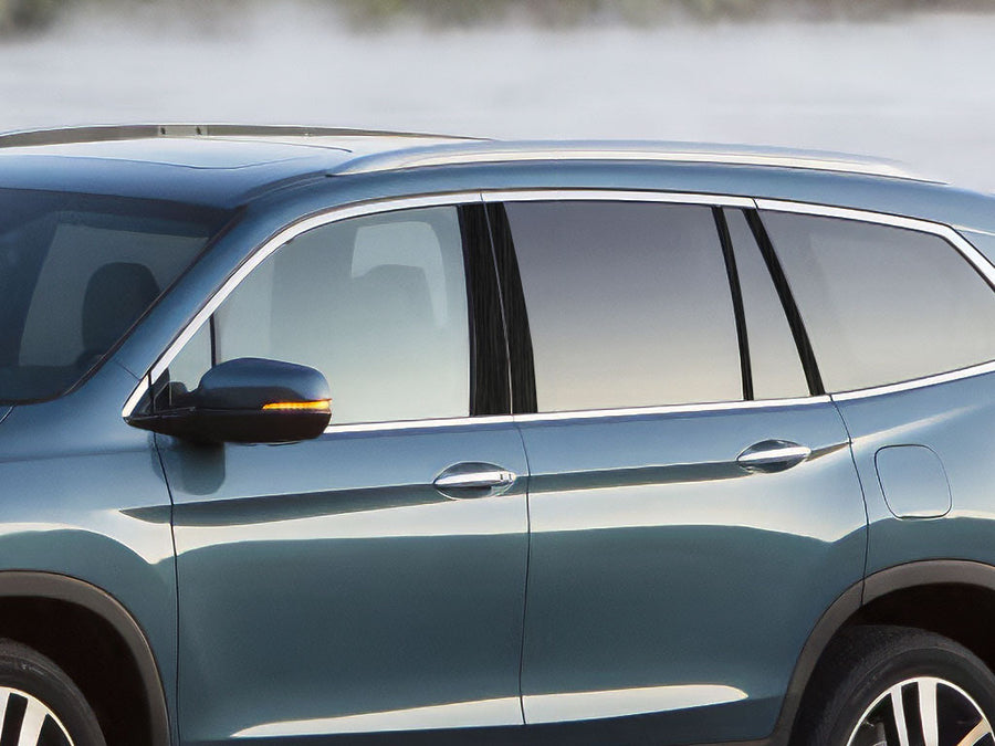 honda pilot 2016-2022 Brushed Aluminum Black Pillar Cover Diagram