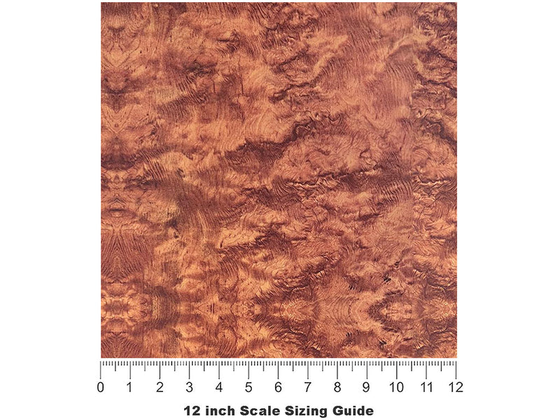 Honey Burlwood Woodgrain Vinyl Film Pattern Size 12 inch Scale~Rwraps Honey Burlwood Woodgrain Sizing Chart~3