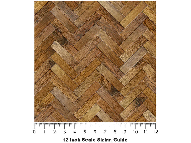 Hop Stain Wooden Parquet Vinyl Film Pattern Size 12 inch Scale~Rwraps Hop Stain Wooden Parquet Sizing Chart~3
