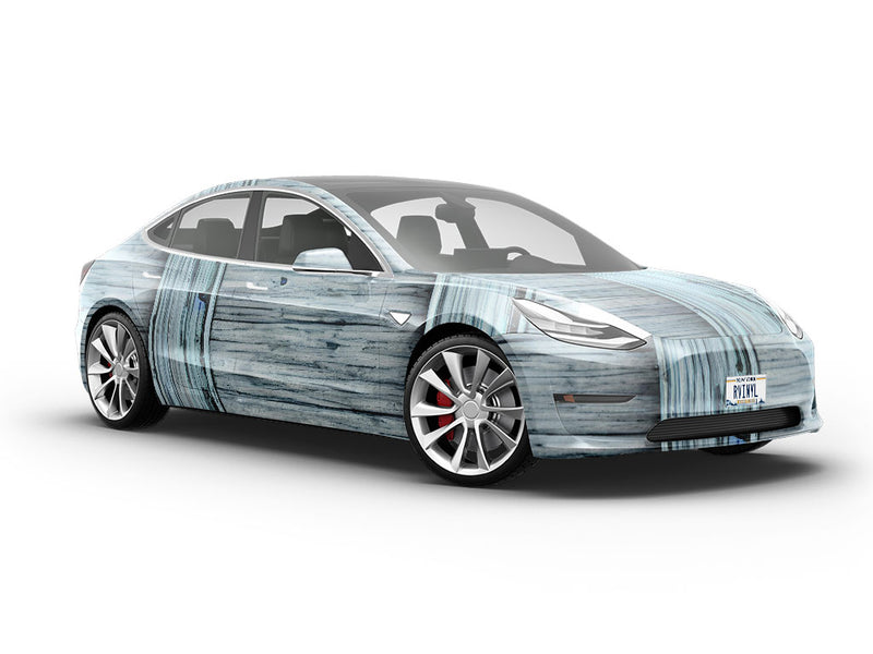 Horizontal Supports Wood Plank Vehicle Vinyl Wrap