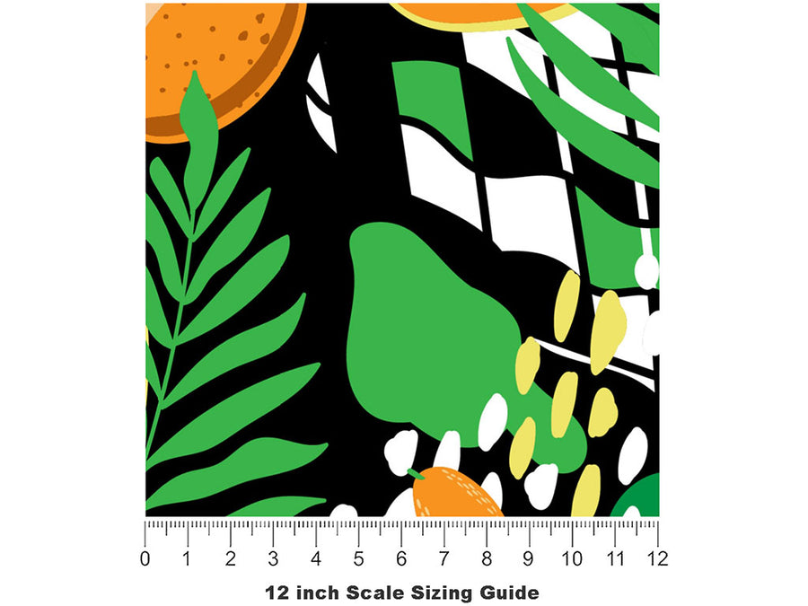 Hortus Gold Fruit Vinyl Film Pattern Size 12 inch Scale~Rwraps Hortus Gold Fruit Sizing Chart~2