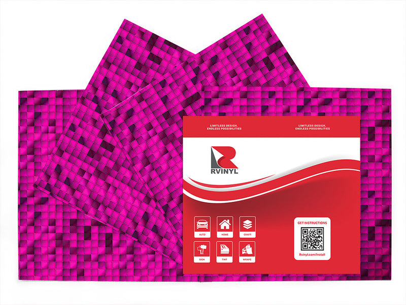 hot magenta mosaic Craft Vinyl Sheet Pack